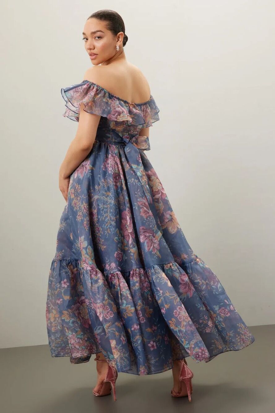 Selkie Romance Novel Gown in Blue Floral Large - Picture 10 of 10